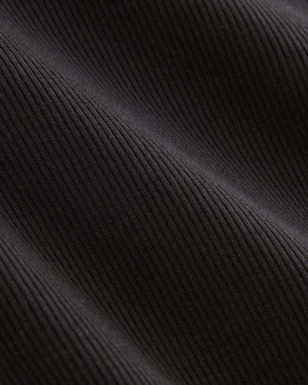 The Luxe Rib Square-Neck Tank in Black — detail view