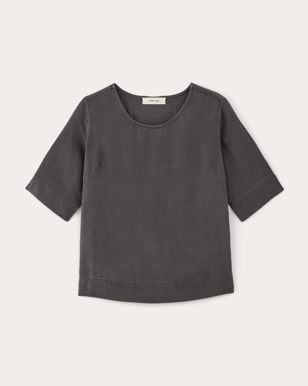 The Relaxed Tee in Buttersoft in Graphite — alternate view