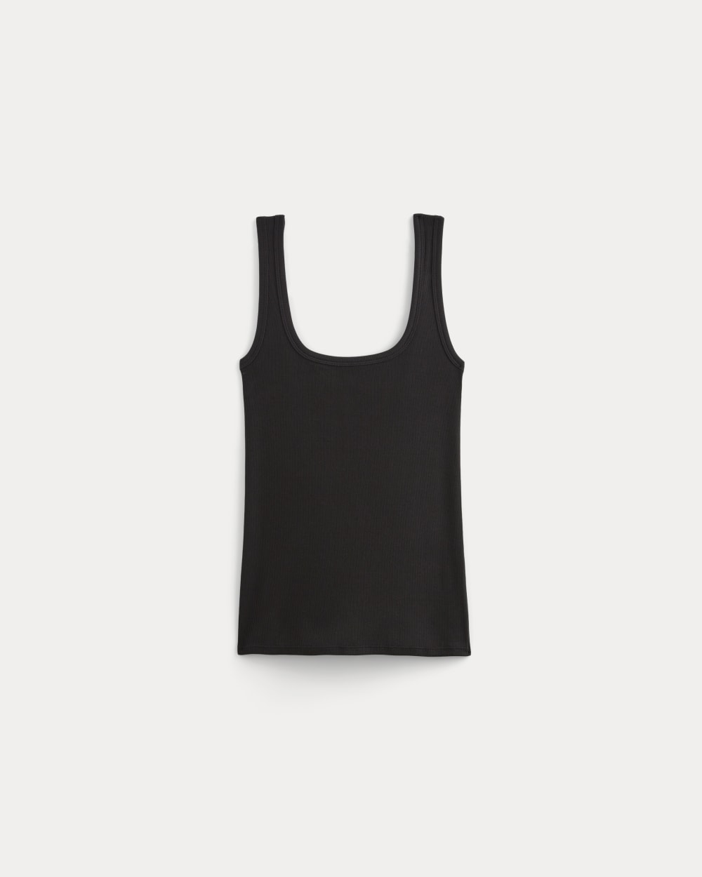 The Luxe Rib Square-Neck Tank in Black — alternate view