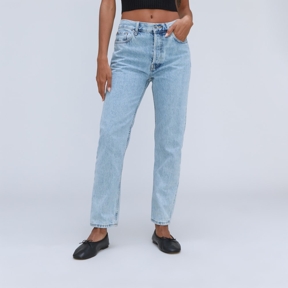 The Rigid Slouch Jean in Vintage Sky Blue — detail view
