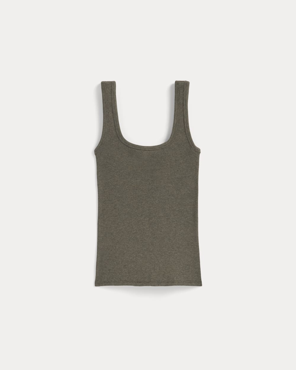 The Luxe Rib Square-Neck Tank in Heathered Fatigue — alternate view