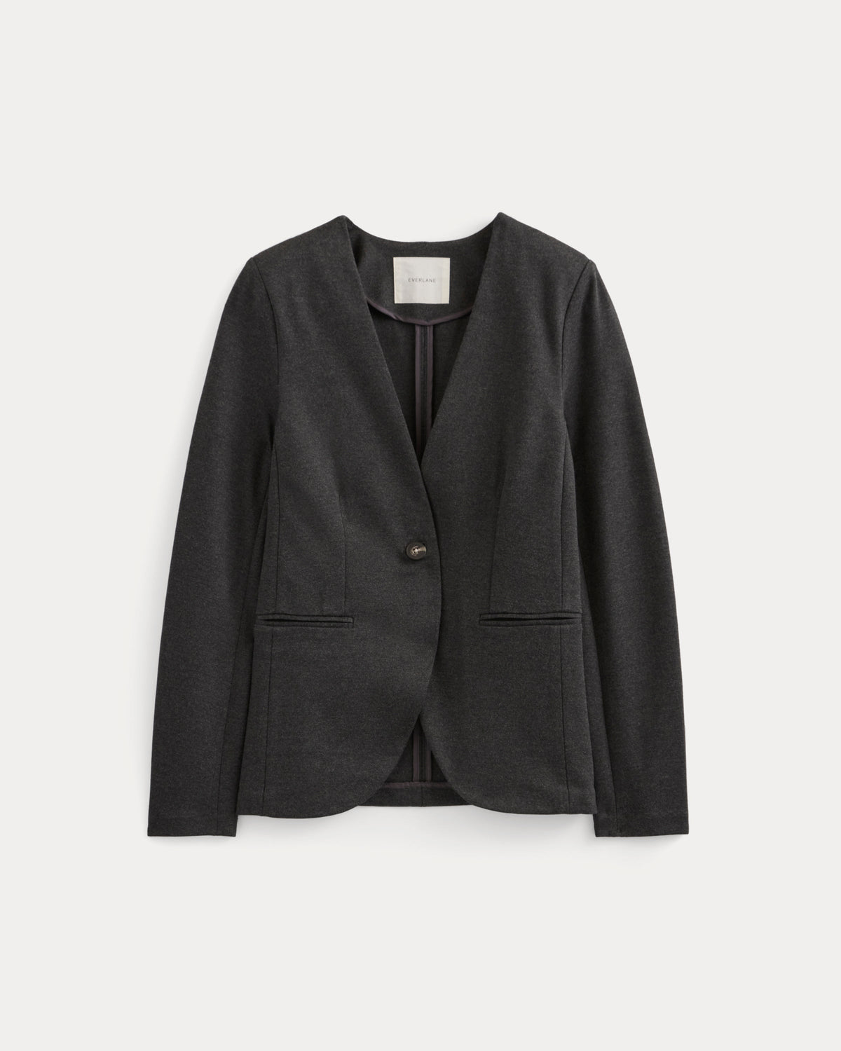 Collarless Ponte Blazer in Heathered Soot — alternate view