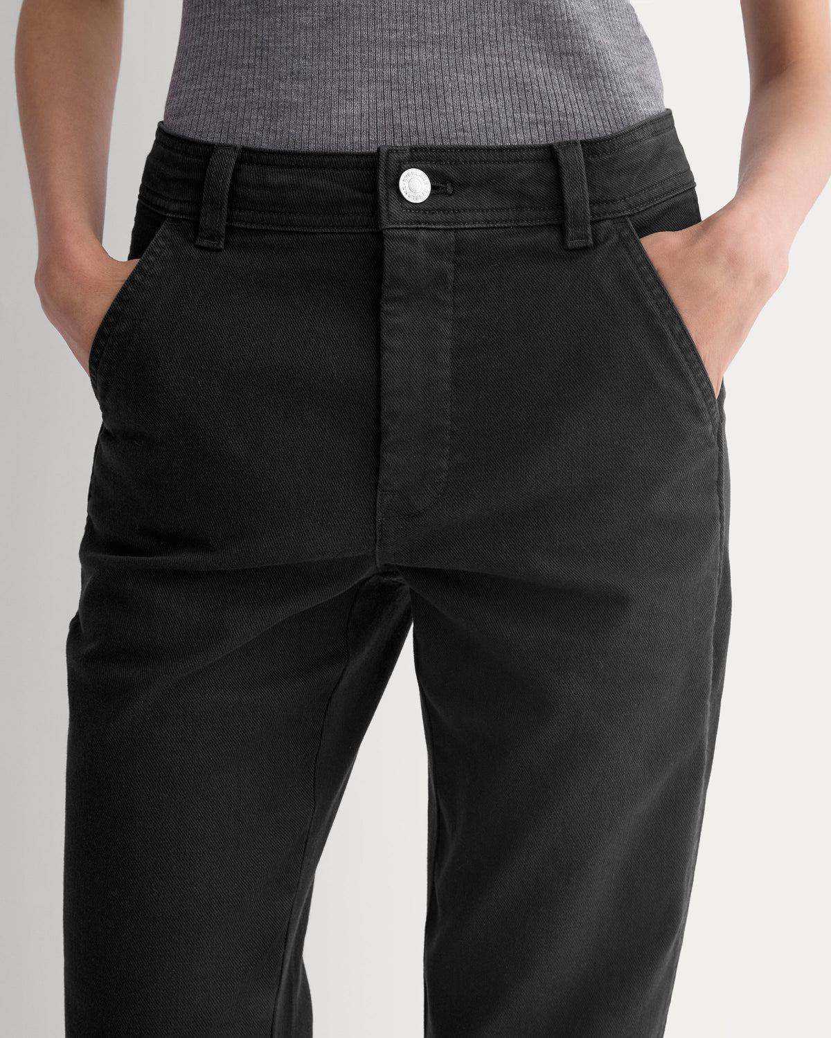 Utility Cigarette Pant in Black — detail view