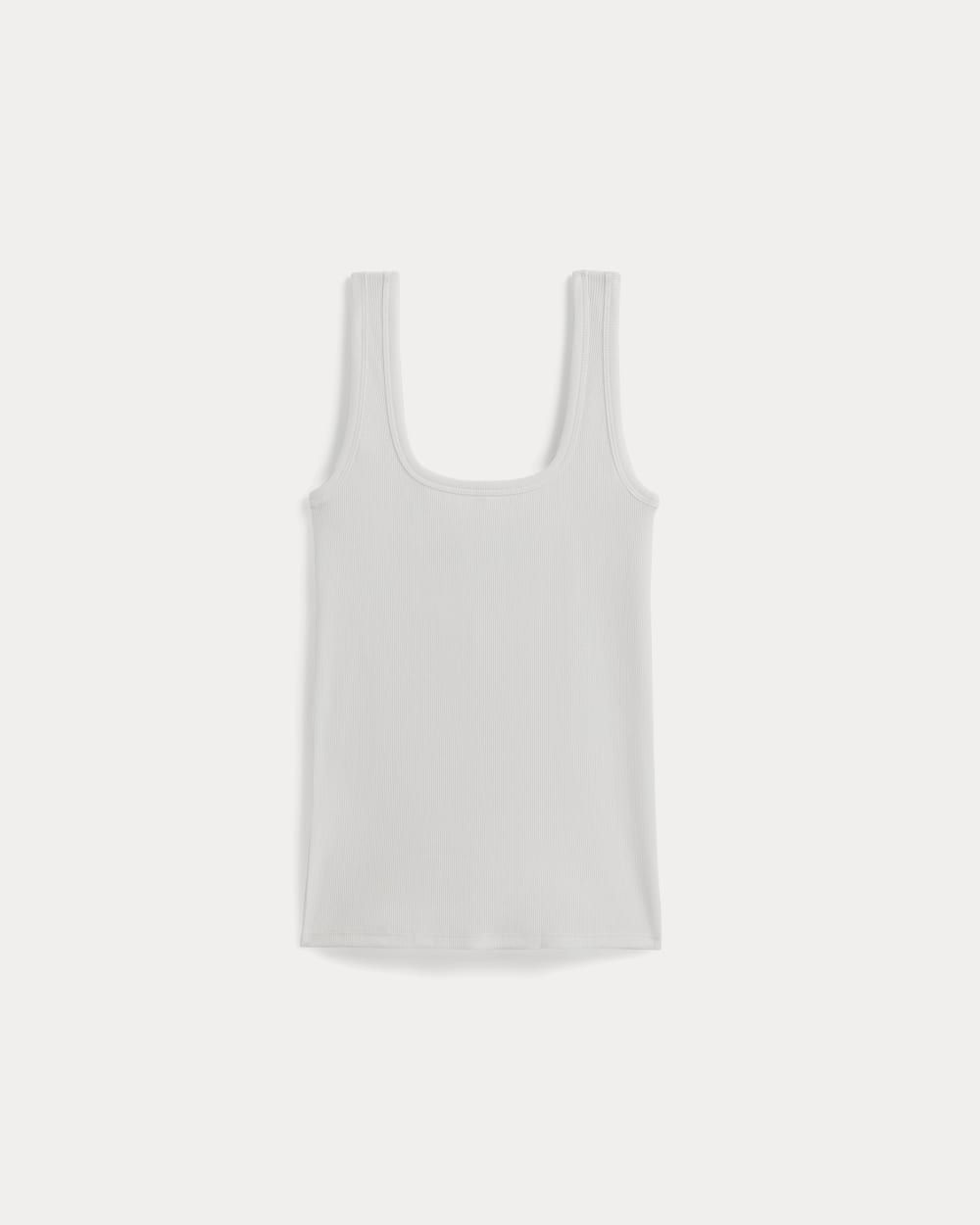 The Luxe Rib Square-Neck Tank in White — alternate view