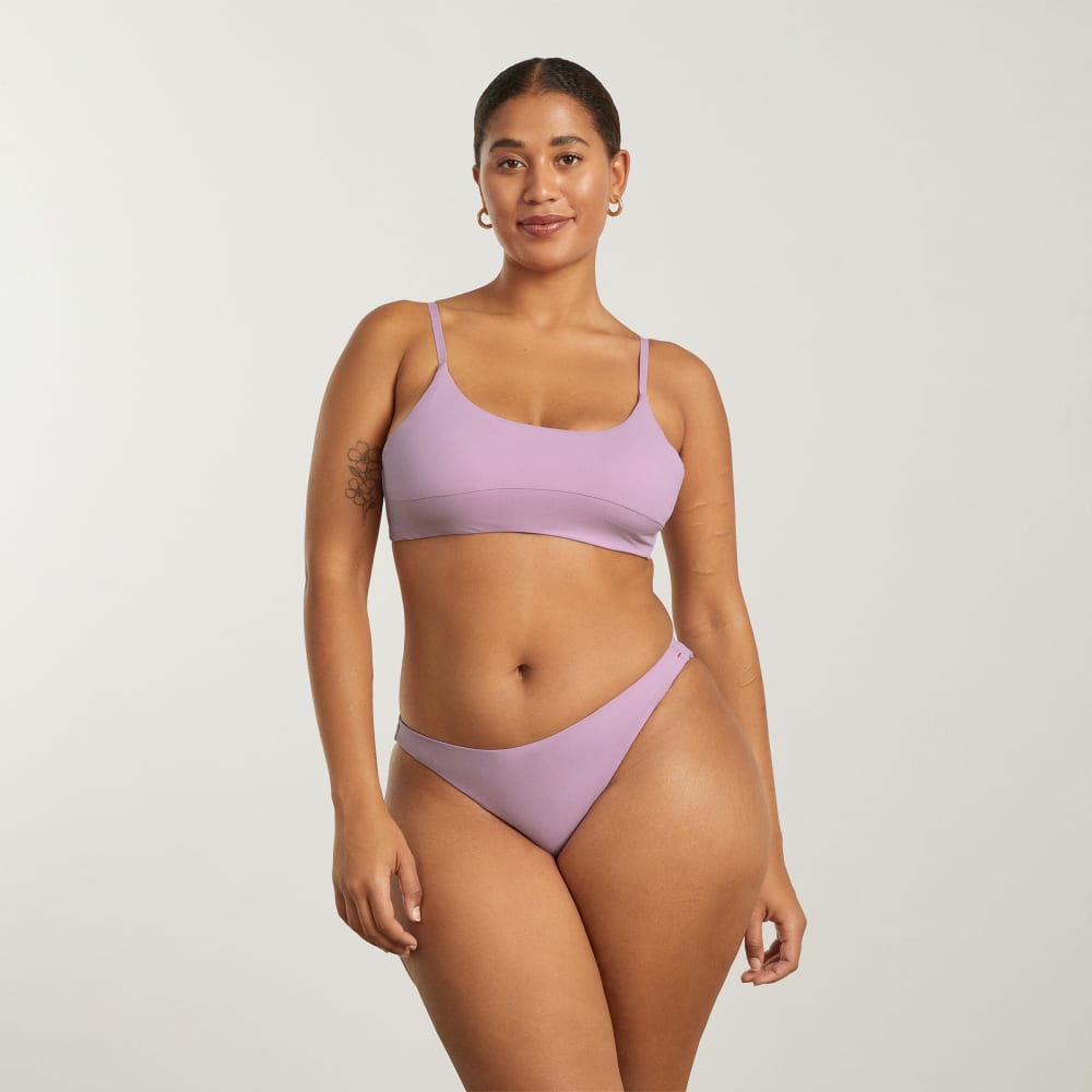 The Scoop-Neck Bikini Top in Lilac — alternate view