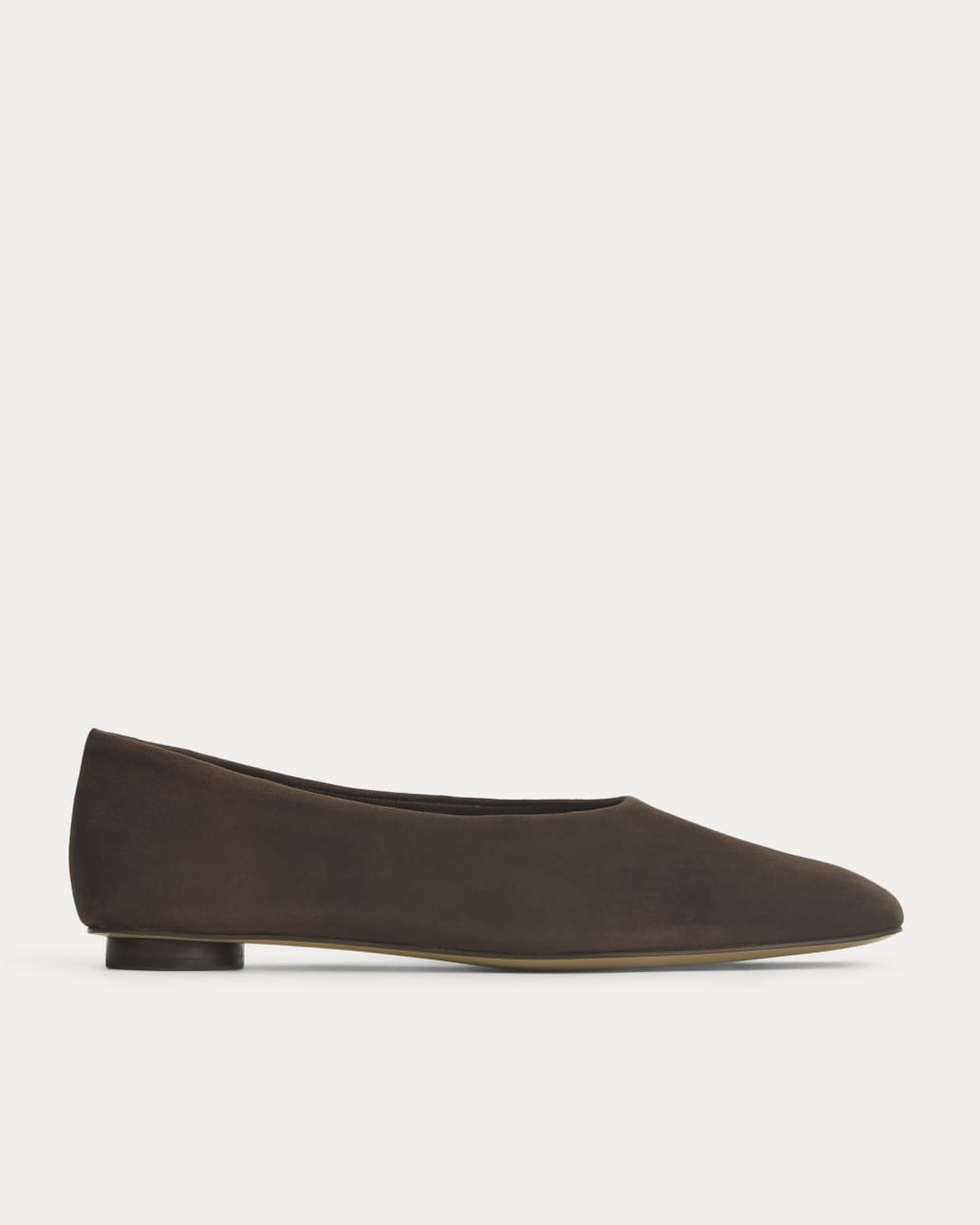 Gallery Square-Toe Flat in Deep Brown — front view